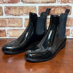 Lauren Ralph Lauren Tally Bo Black Chelsea Rain Boots Size 11B